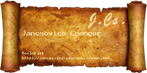 Jancsovics Csongor névjegykártya